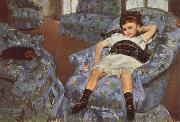 Mary Cassatt Ligttle Girl in a Blue Armchari Spain oil painting artist